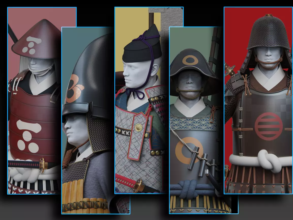 01-ancient japanese armor 3D model_0