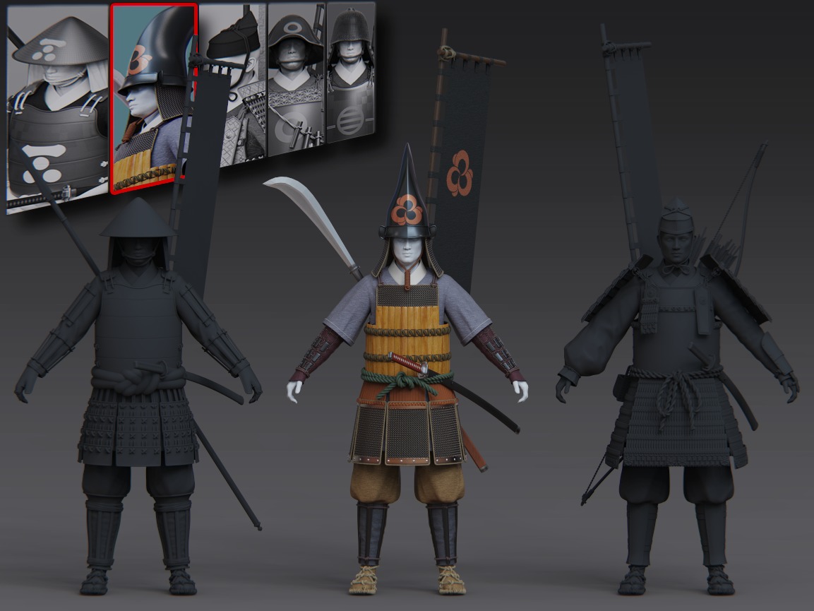 01-ancient japanese armor 3D model_4