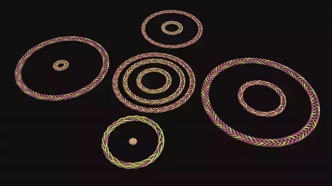 Round braid rope PATTERNS 3D model