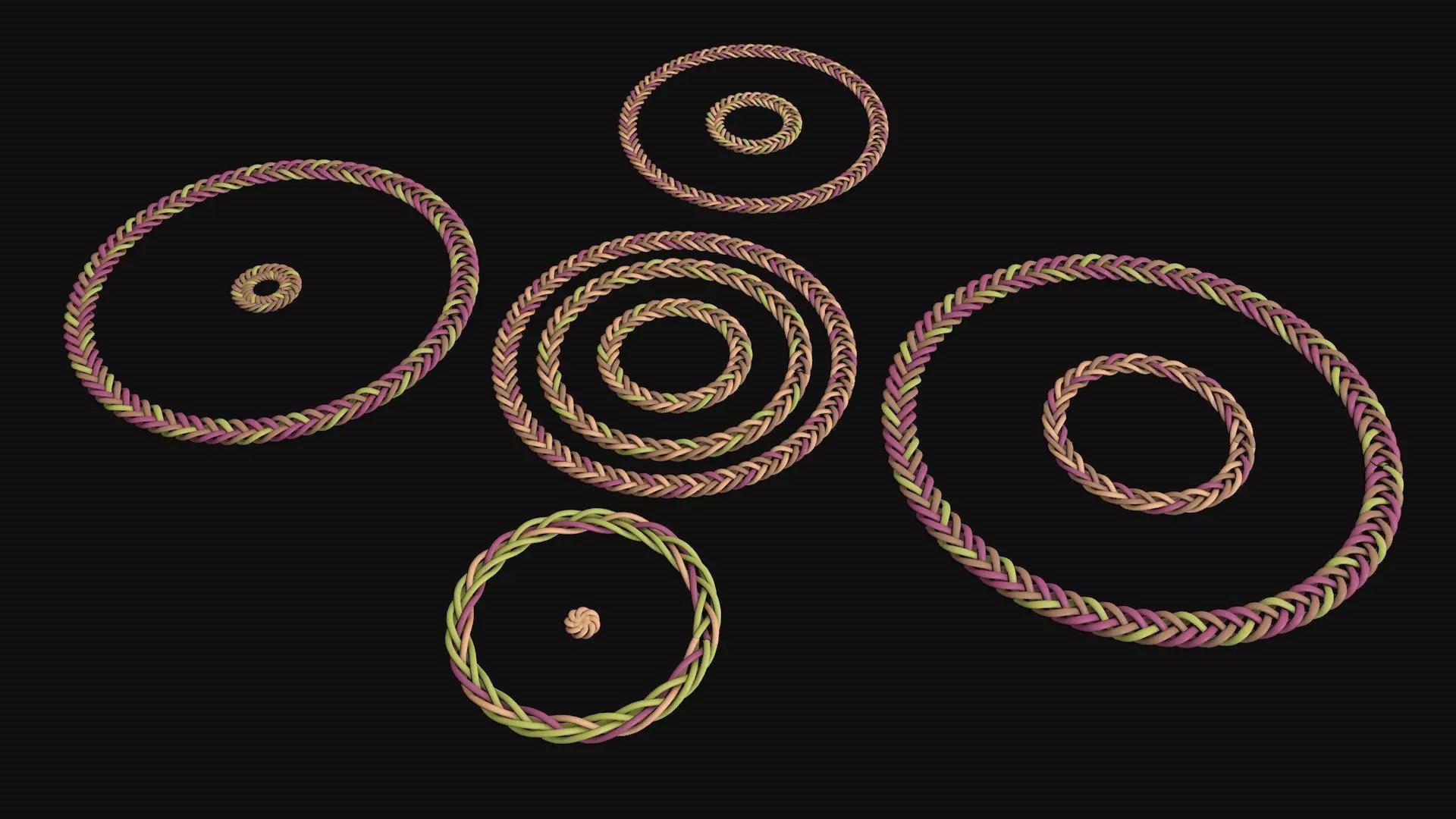 Round braid rope PATTERNS 3D model