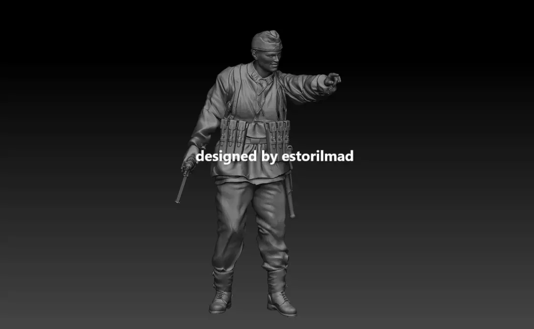 WAFFEN SS GERMAN SOLDIER NORMANDY v3 3D print model