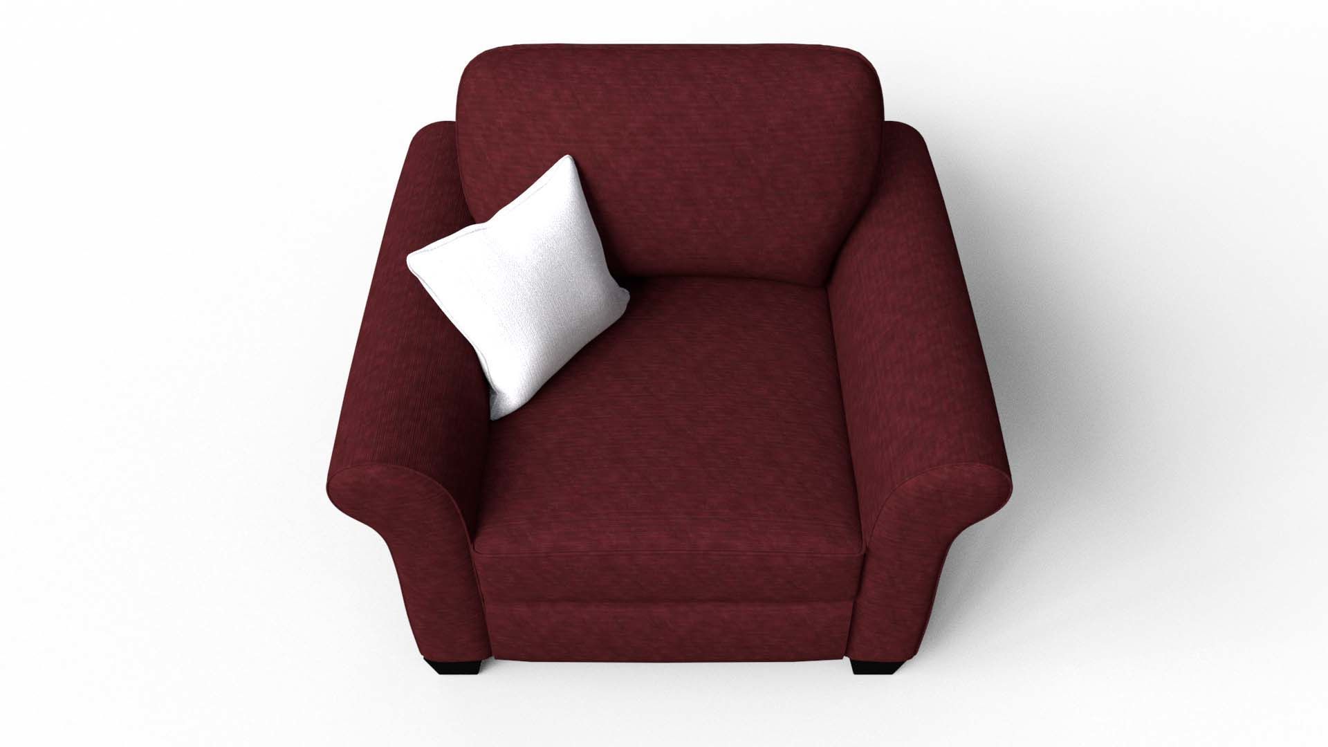 Yellow Fabric Sofa 1 Seater 3D model_23