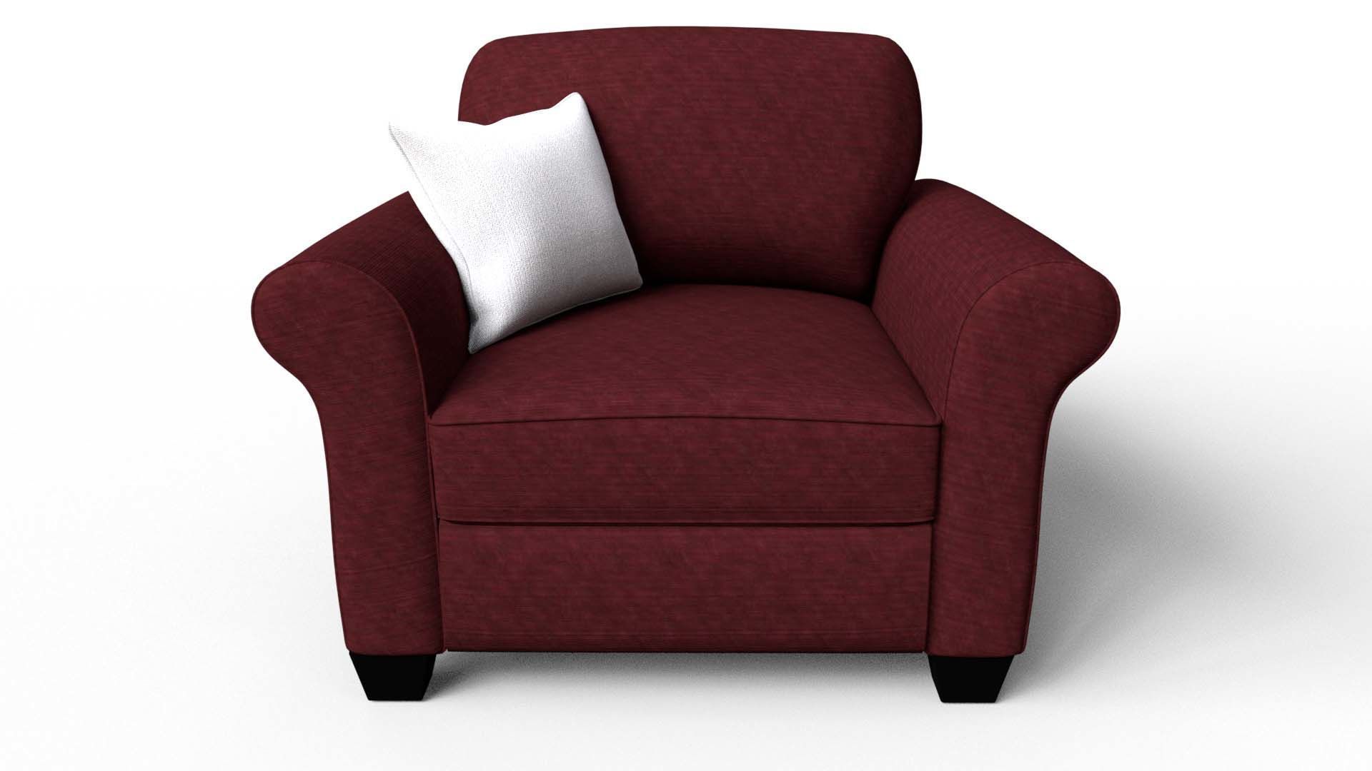 Yellow Fabric Sofa 1 Seater 3D model_22