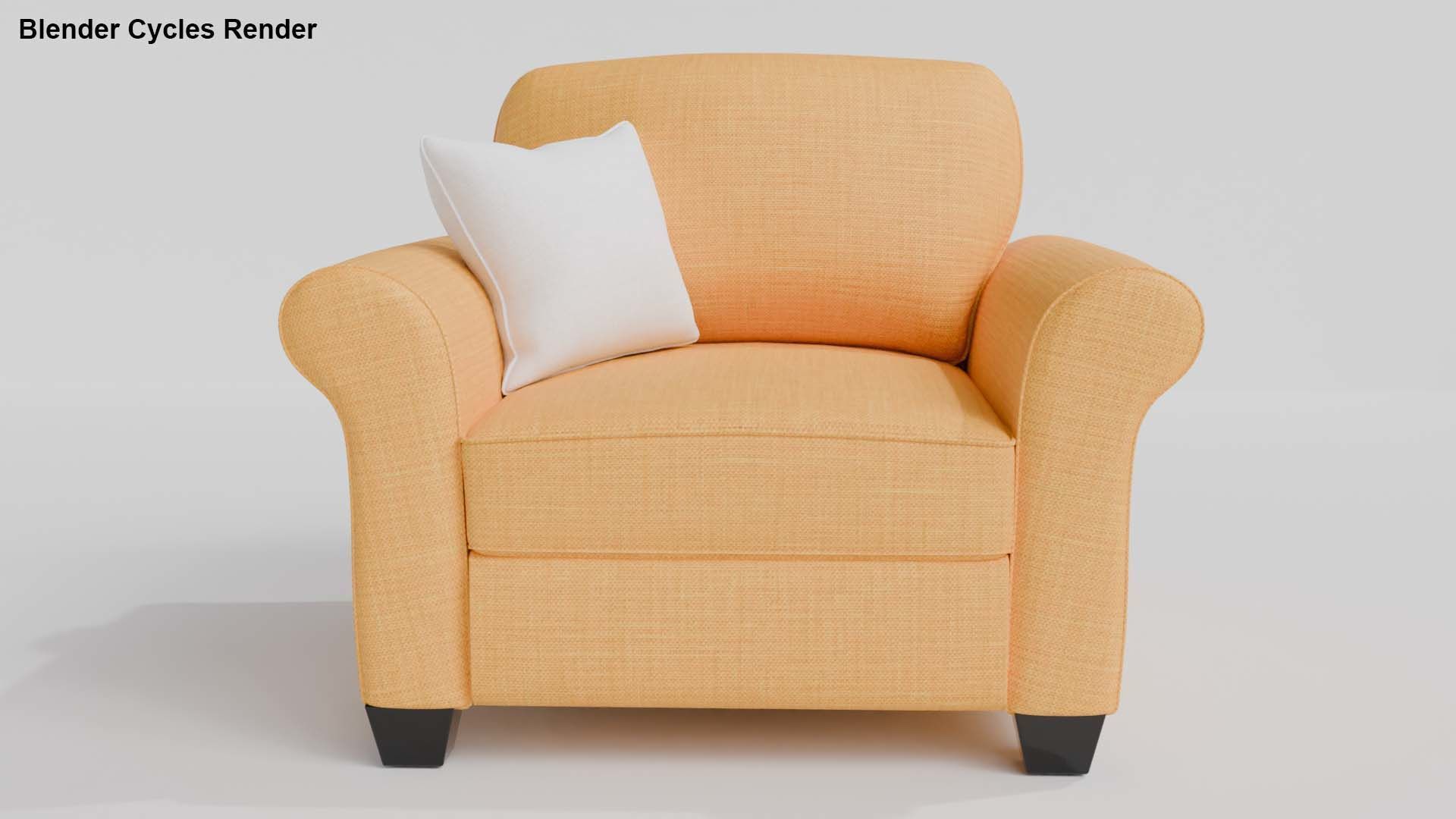Yellow Fabric Sofa 1 Seater 3D model_28