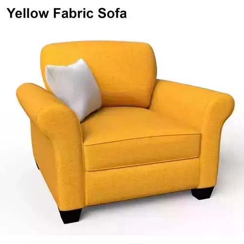 Yellow Fabric Sofa 1 Seater 