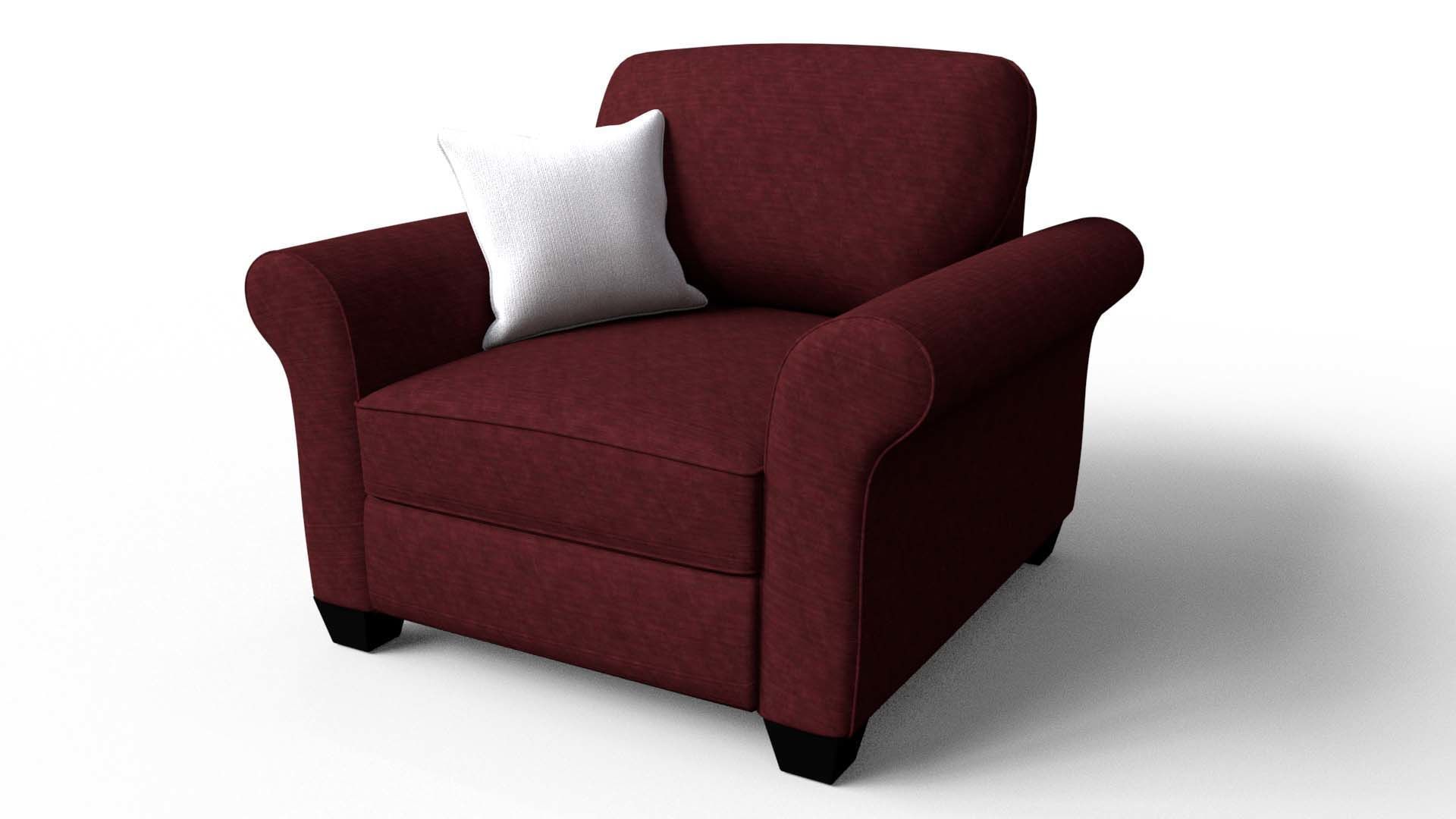 Yellow Fabric Sofa 1 Seater 3D model_20