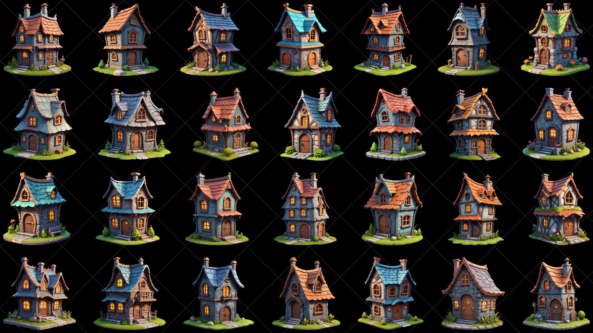 55 Fantasy Stylized Houses Texture_1