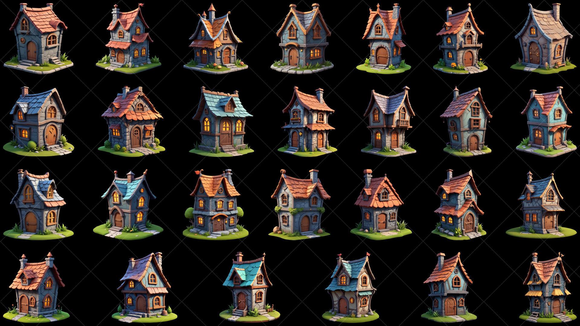 55 Fantasy Stylized Houses Texture_2