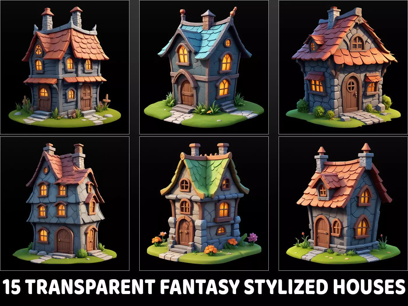 55 Fantasy Stylized Houses Texture_0