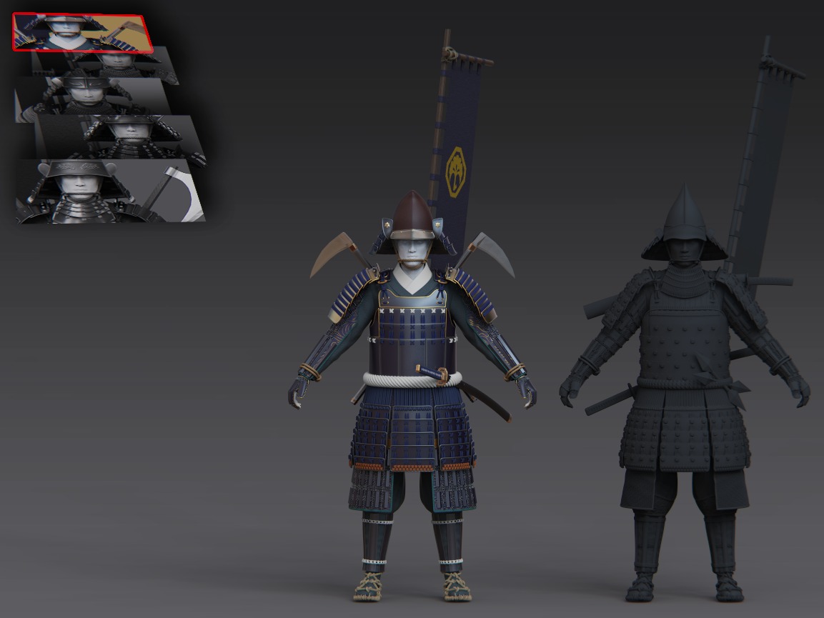 02-ancient japanese armor 3D model_1