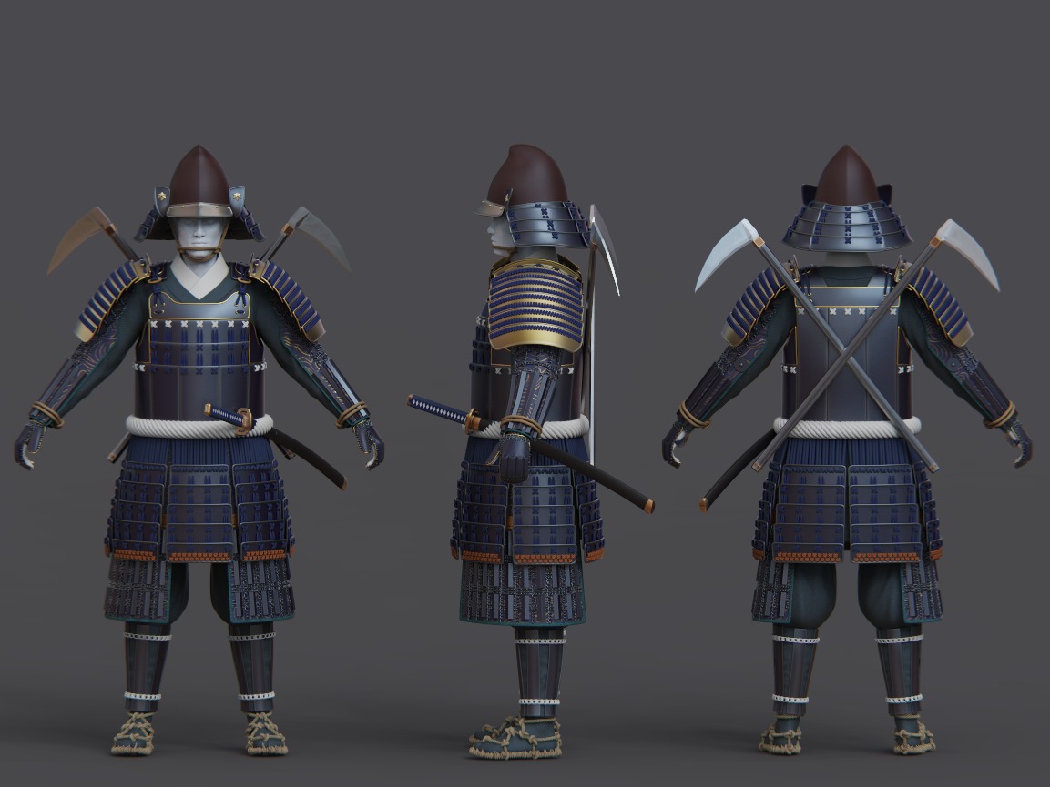 02-ancient japanese armor 3D model_2