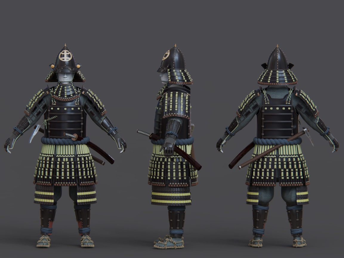02-ancient japanese armor 3D model_11