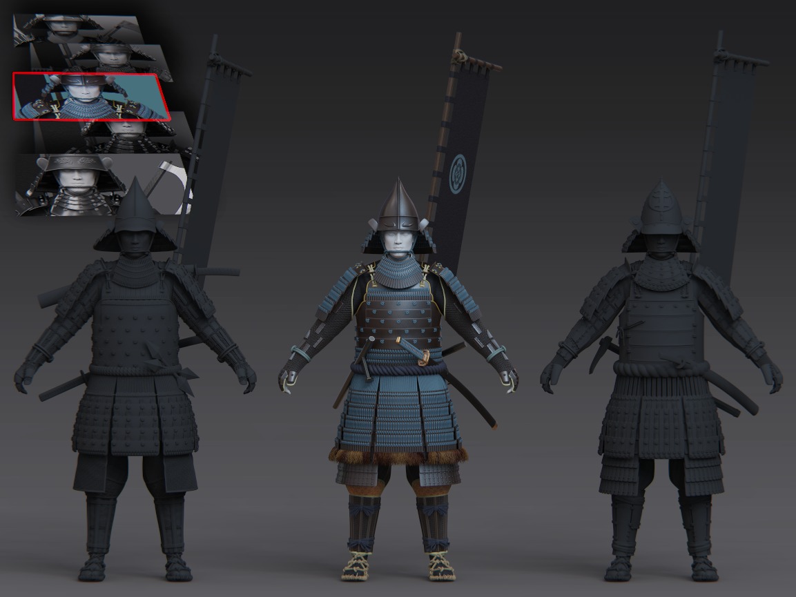02-ancient japanese armor 3D model_7