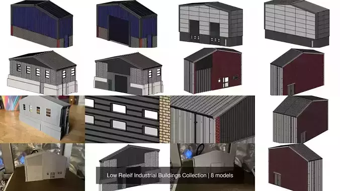 Low Releif Industrial Buildings Collection 