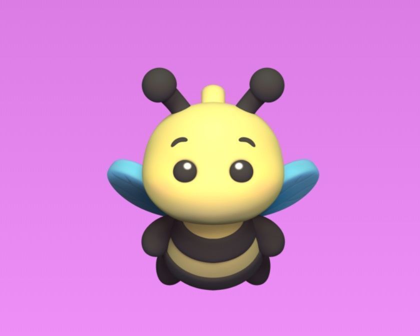 Flying Bee Keychain 3D print model_1