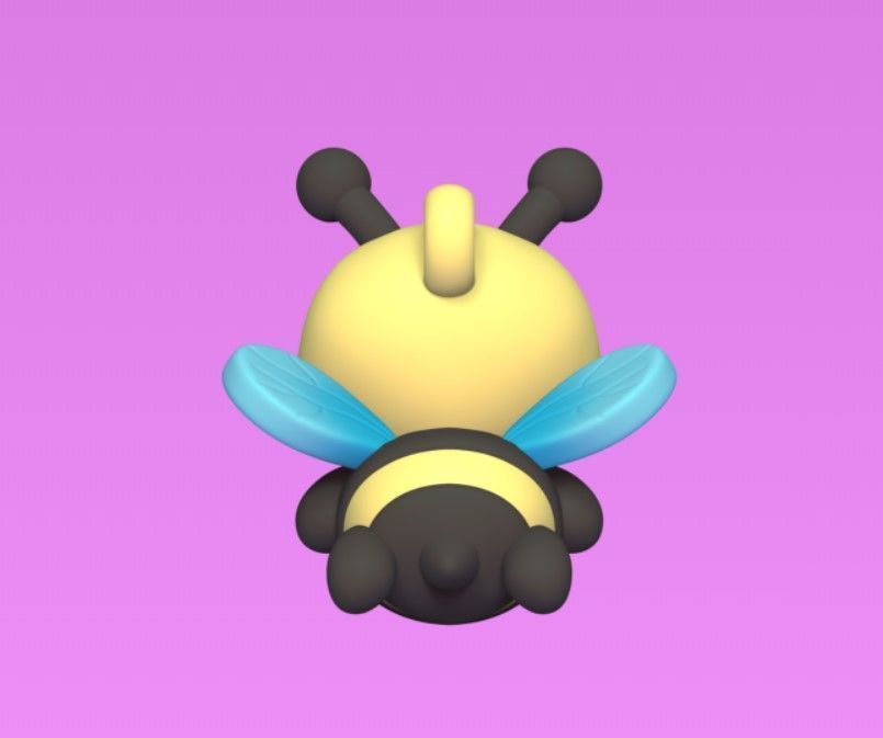 Flying Bee Keychain 3D print model_4