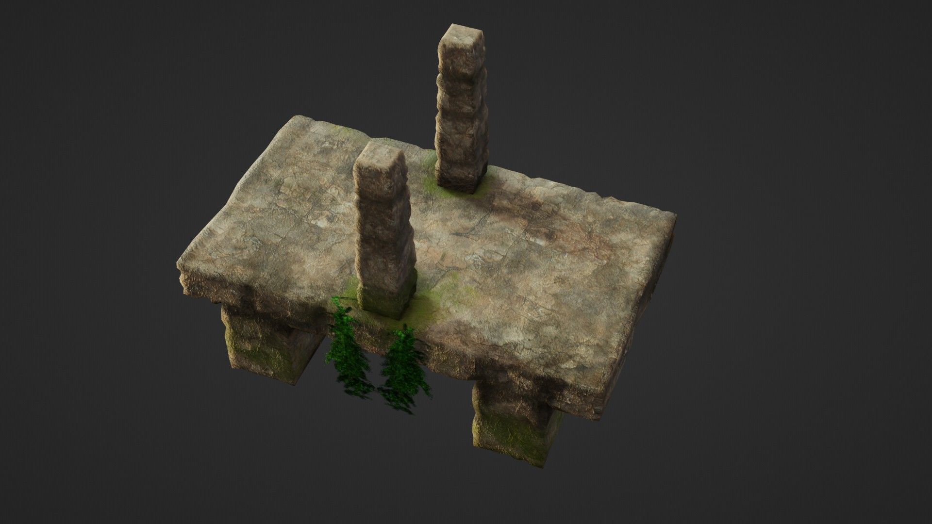 Stone bridge Low-poly 3D model_1