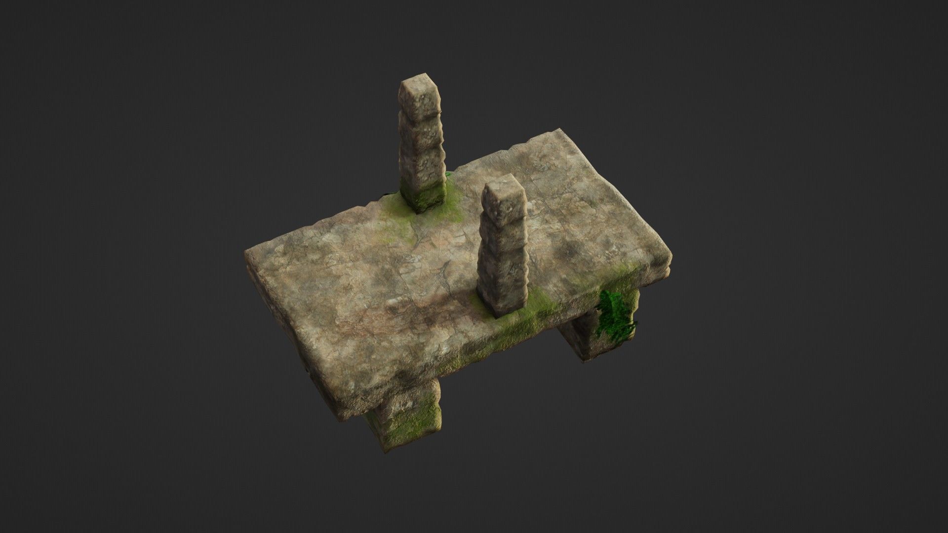 Stone bridge Low-poly 3D model_3