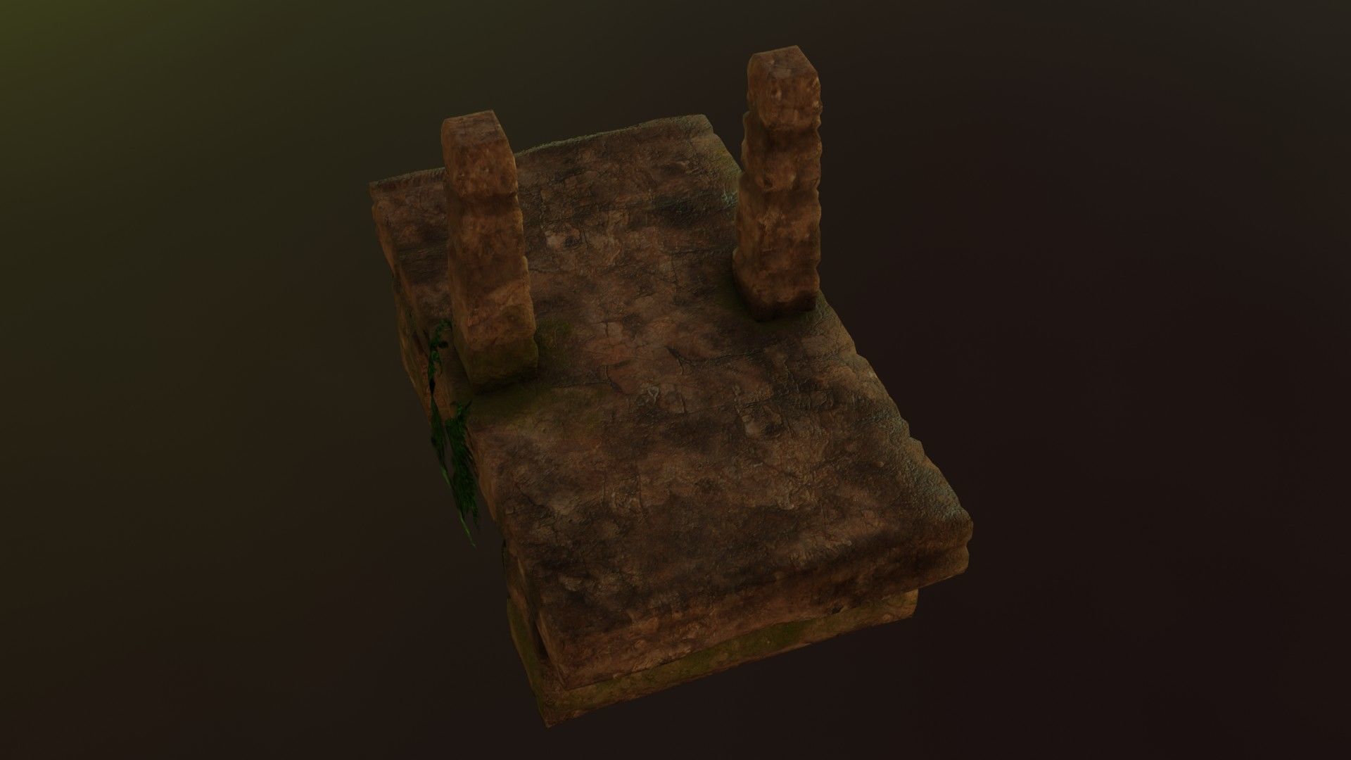 Stone bridge Low-poly 3D model_7