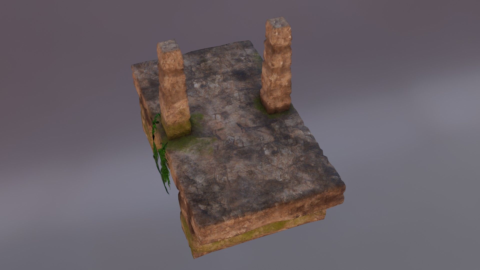 Stone bridge Low-poly 3D model_8