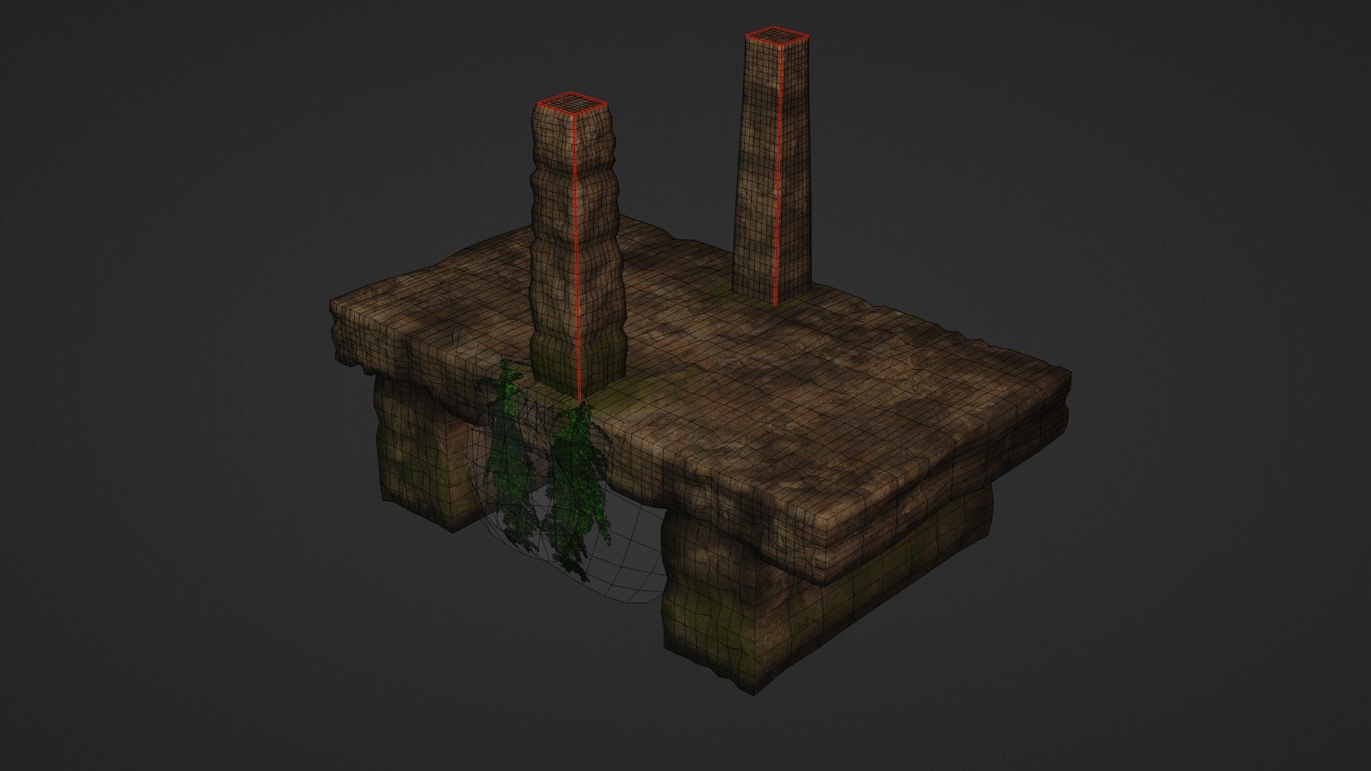 Stone bridge Low-poly 3D model_9