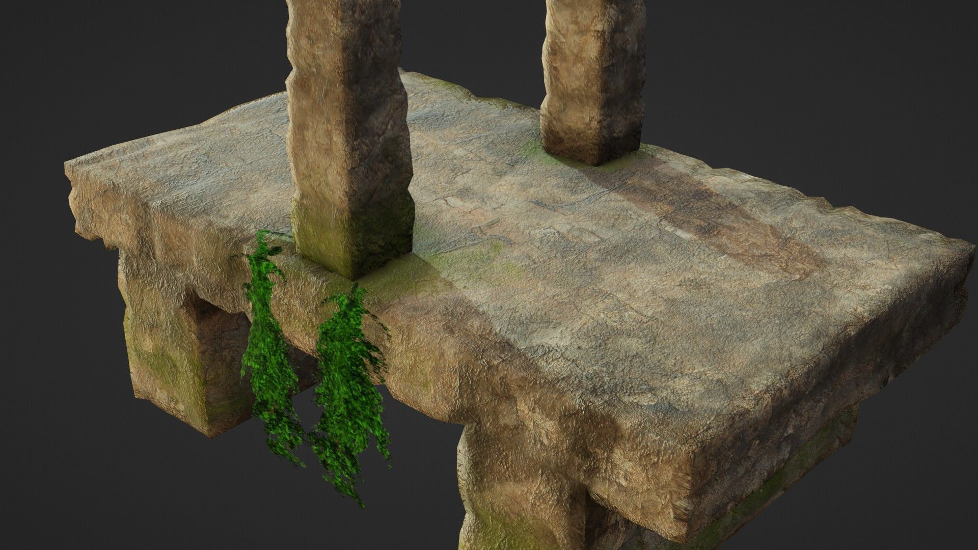 Stone bridge Low-poly 3D model_4