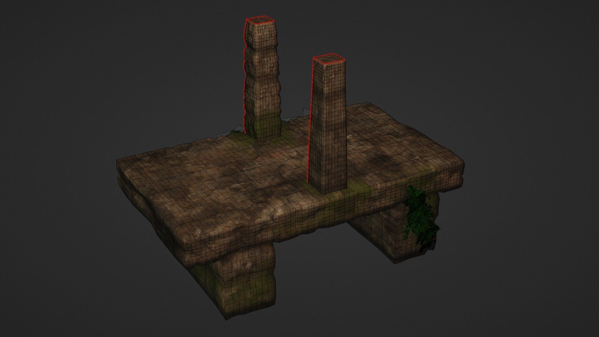 Stone bridge Low-poly 3D model_10