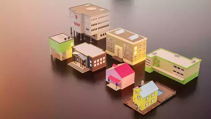 Stylized Residential Building Set