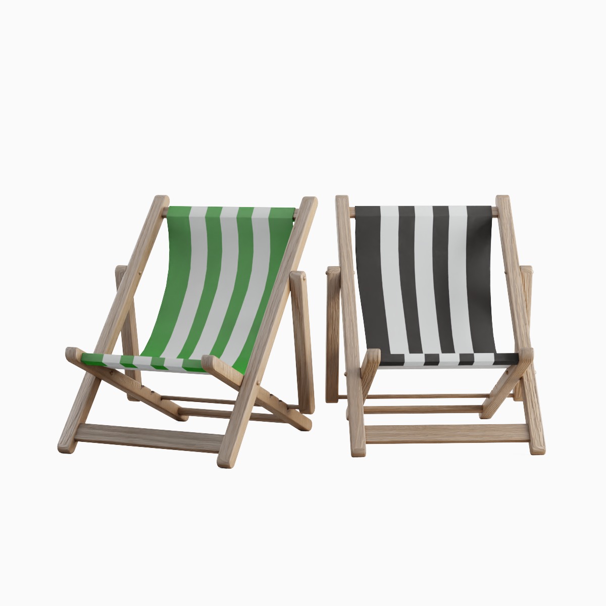 Beach Chair Deck 04 Low-poly 3D model_0