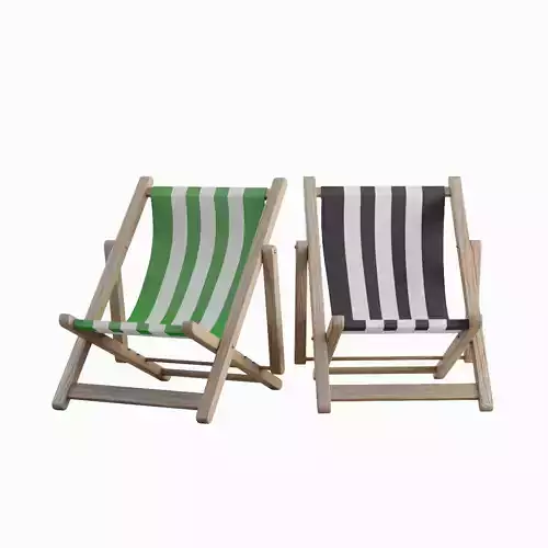 Beach Chair Deck 04 Low-poly 3D model