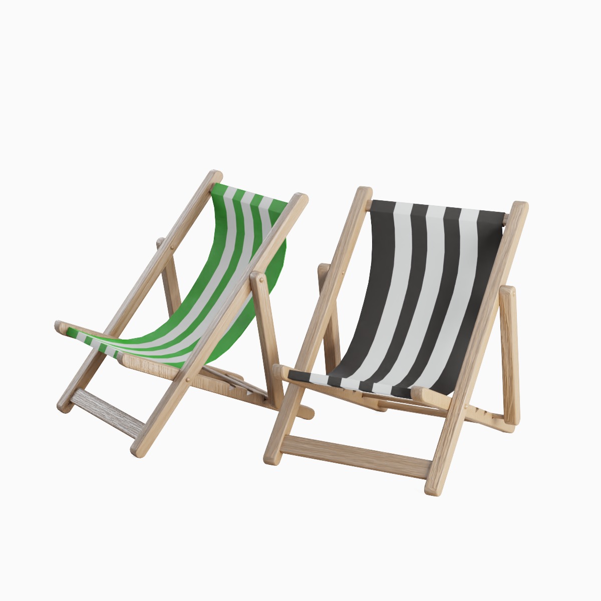Beach Chair Deck 04 Low-poly 3D model_2