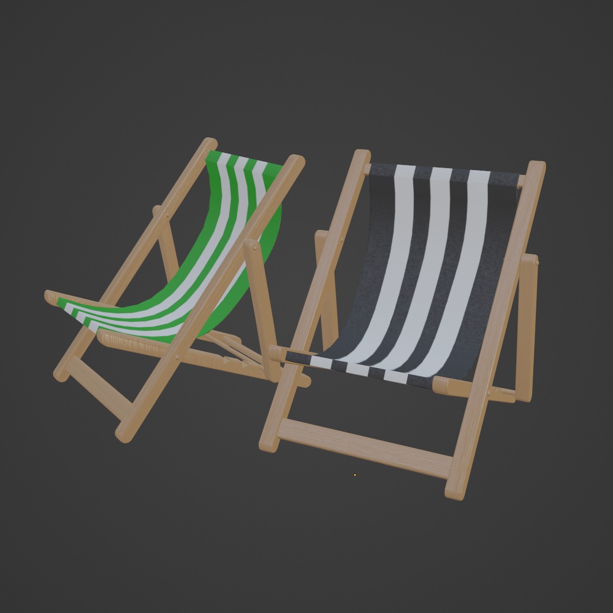 Beach Chair Deck 04 Low-poly 3D model_6