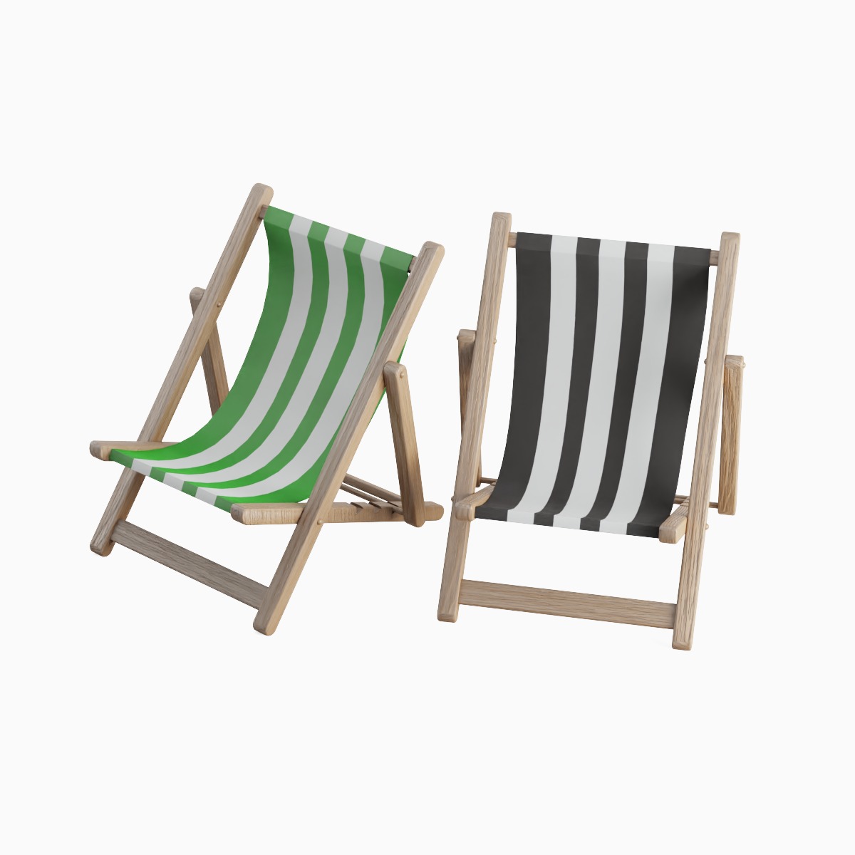 Beach Chair Deck 04 Low-poly 3D model_3