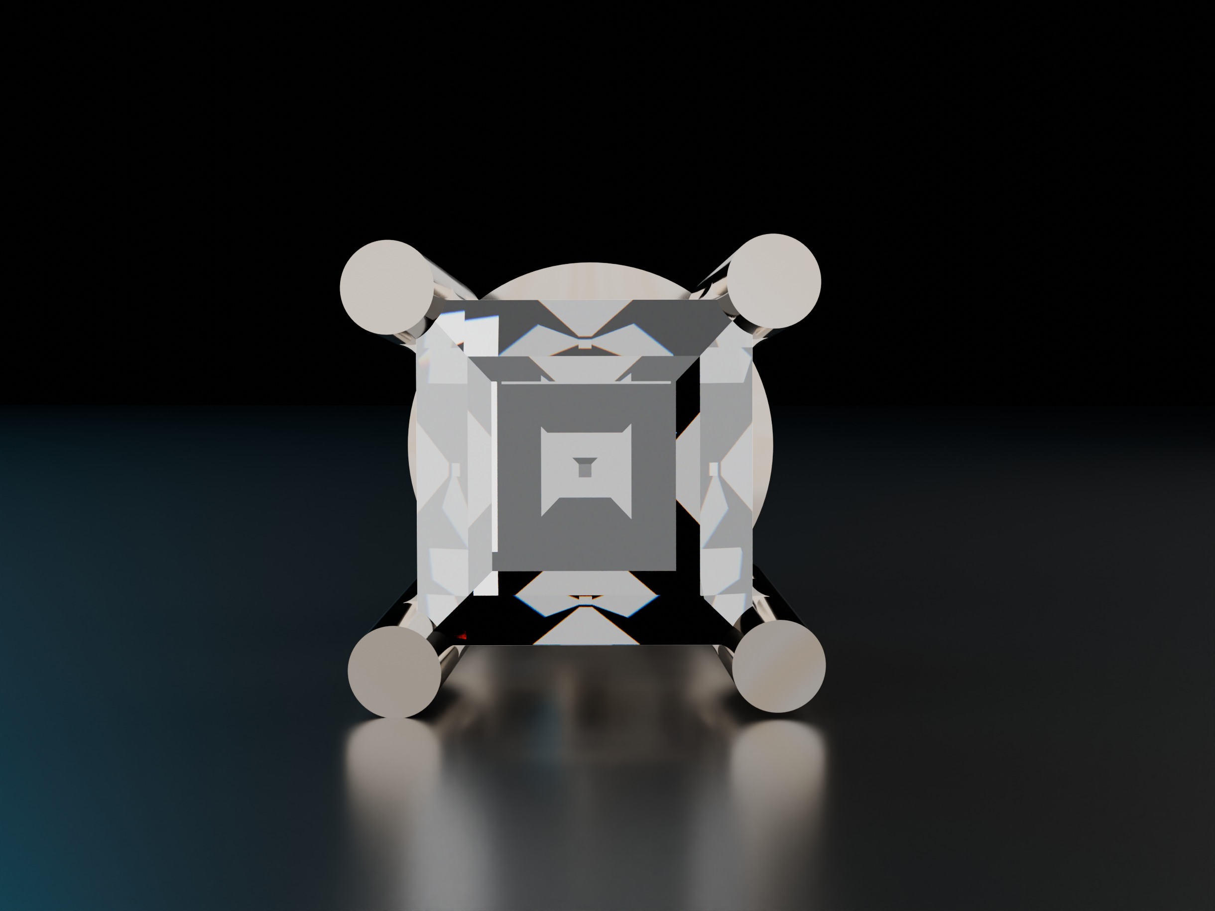 Shape Stud Square Earrings 3D print model_5