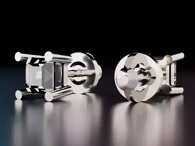 Shape Stud Square Earrings 3D print model