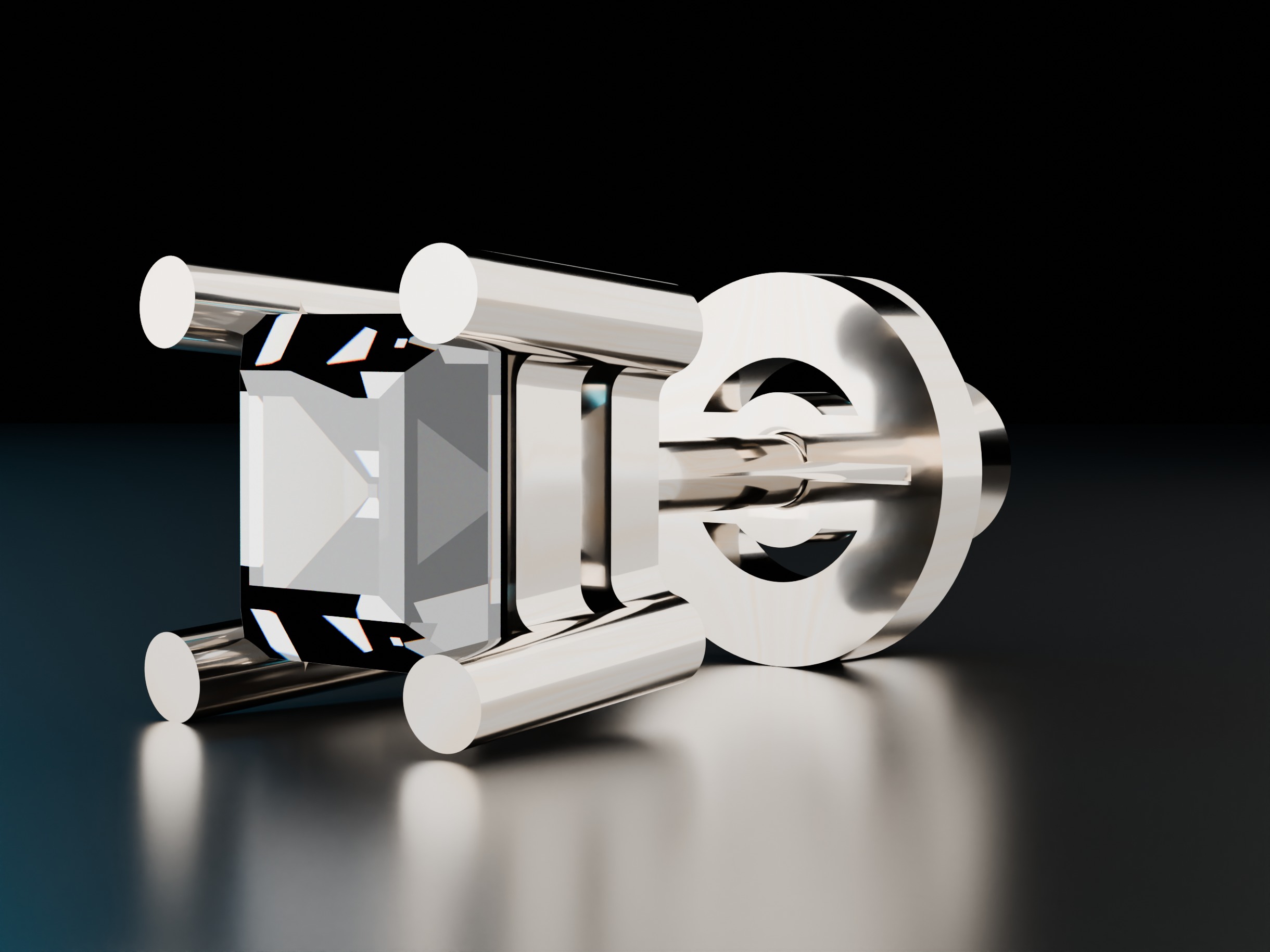 Shape Stud Square Earrings 3D print model_9