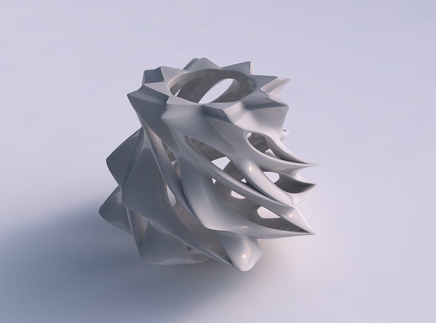 Vase rose spikes with smooth cuts and extruded top twisted an... 3D print model_0