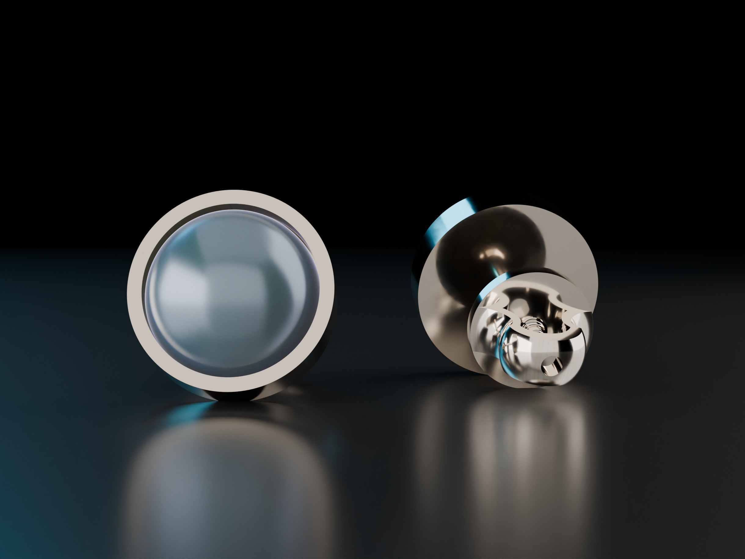 Shape Stud Cabochon Earrings 3D print model_8