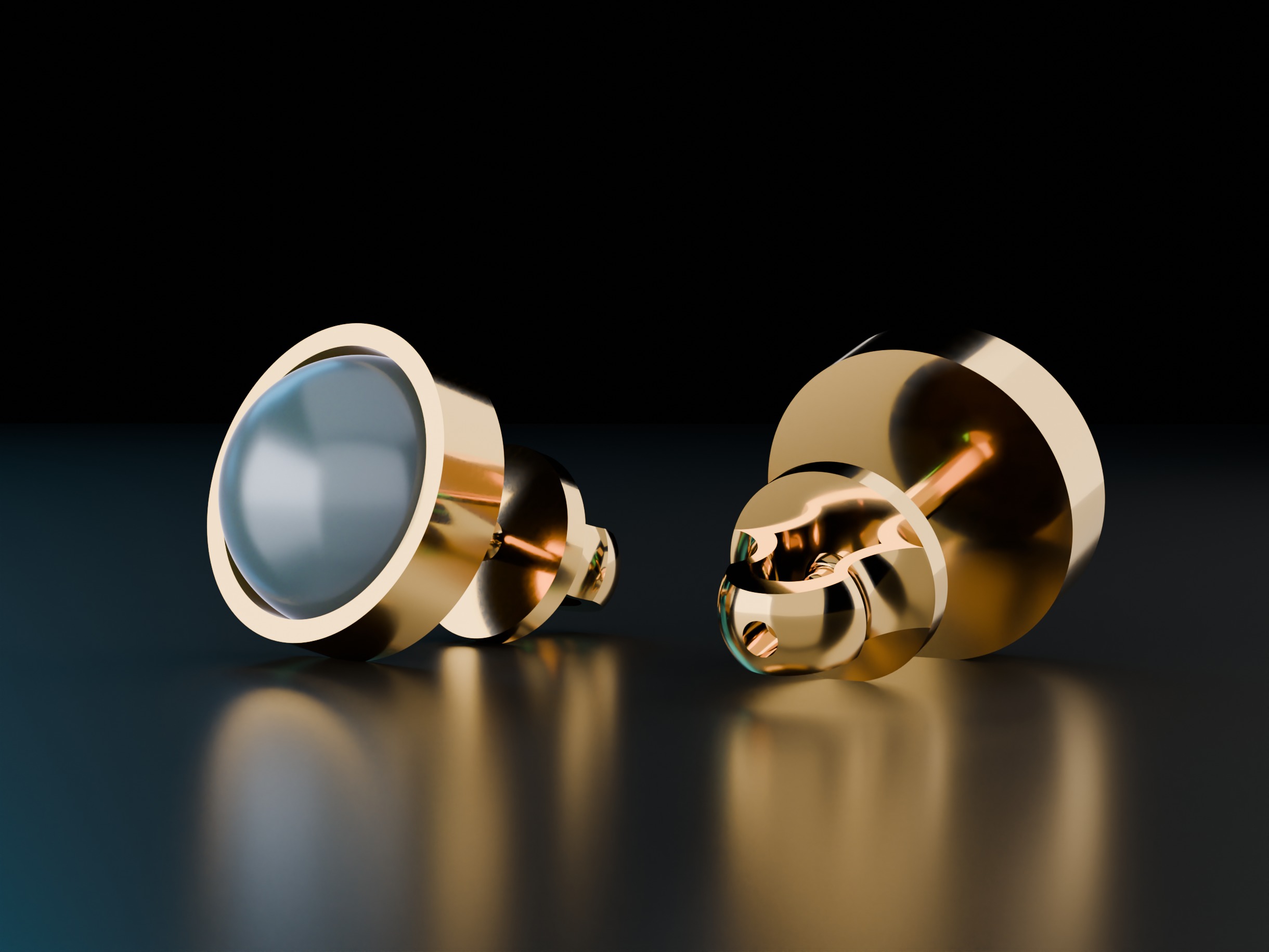 Shape Stud Cabochon Earrings 3D print model_1