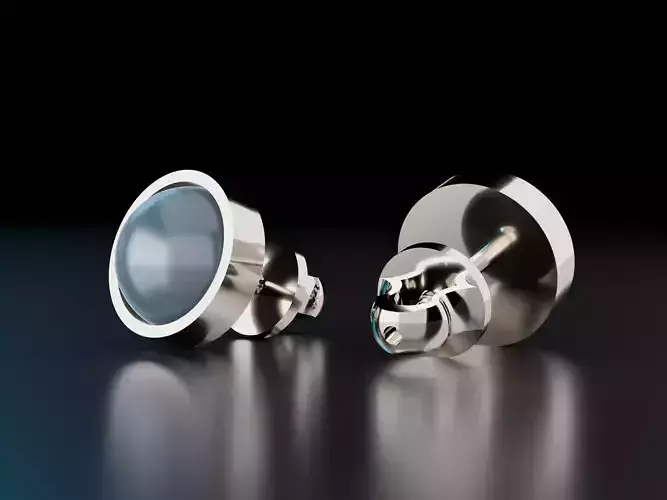 Shape Stud Cabochon Earrings 3D print model