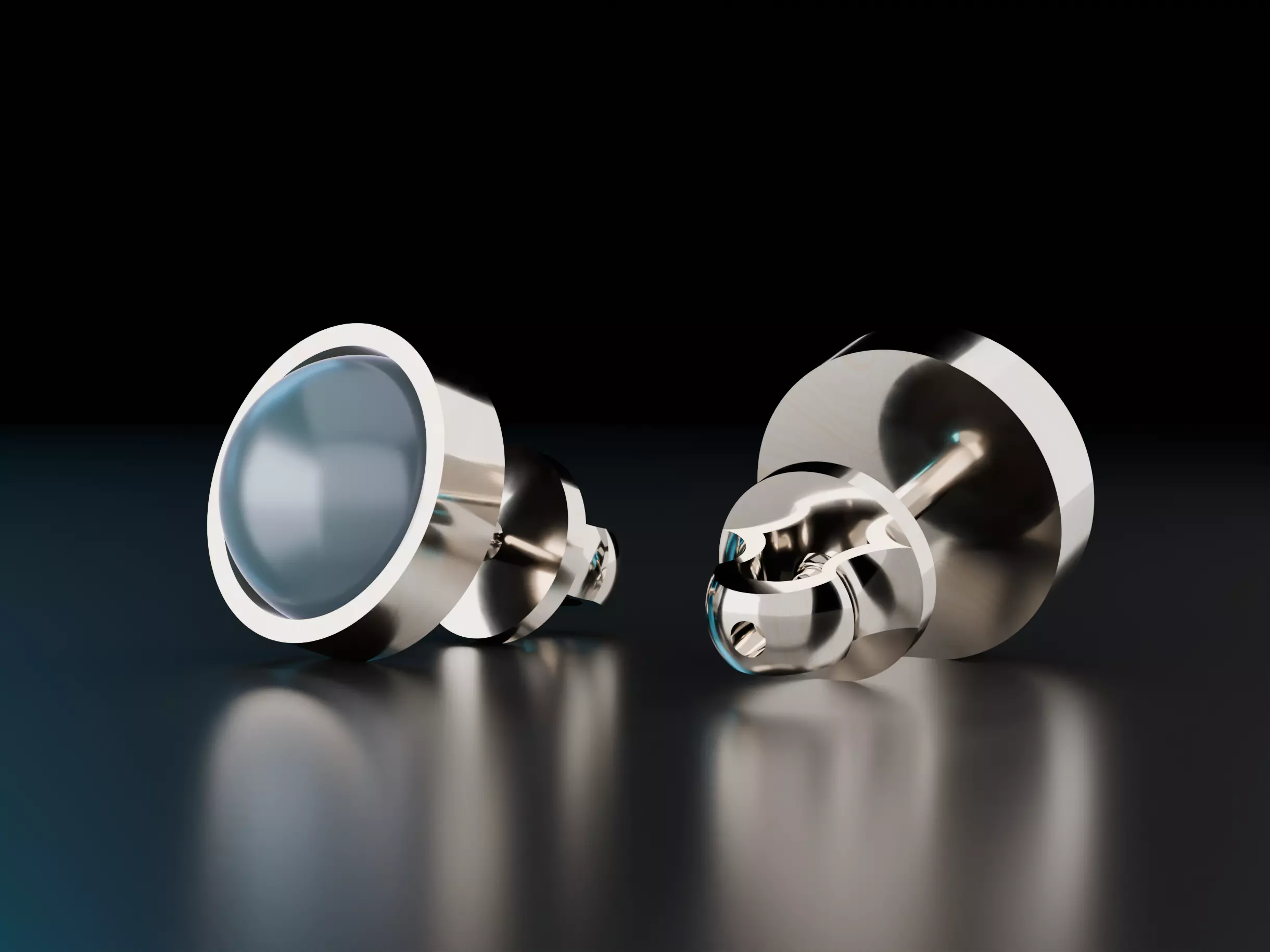 Shape Stud Cabochon Earrings 3D print model_0