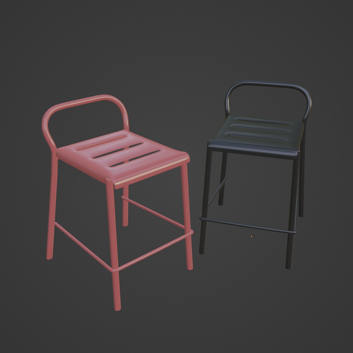 Modern Stool B 03 3D model_6