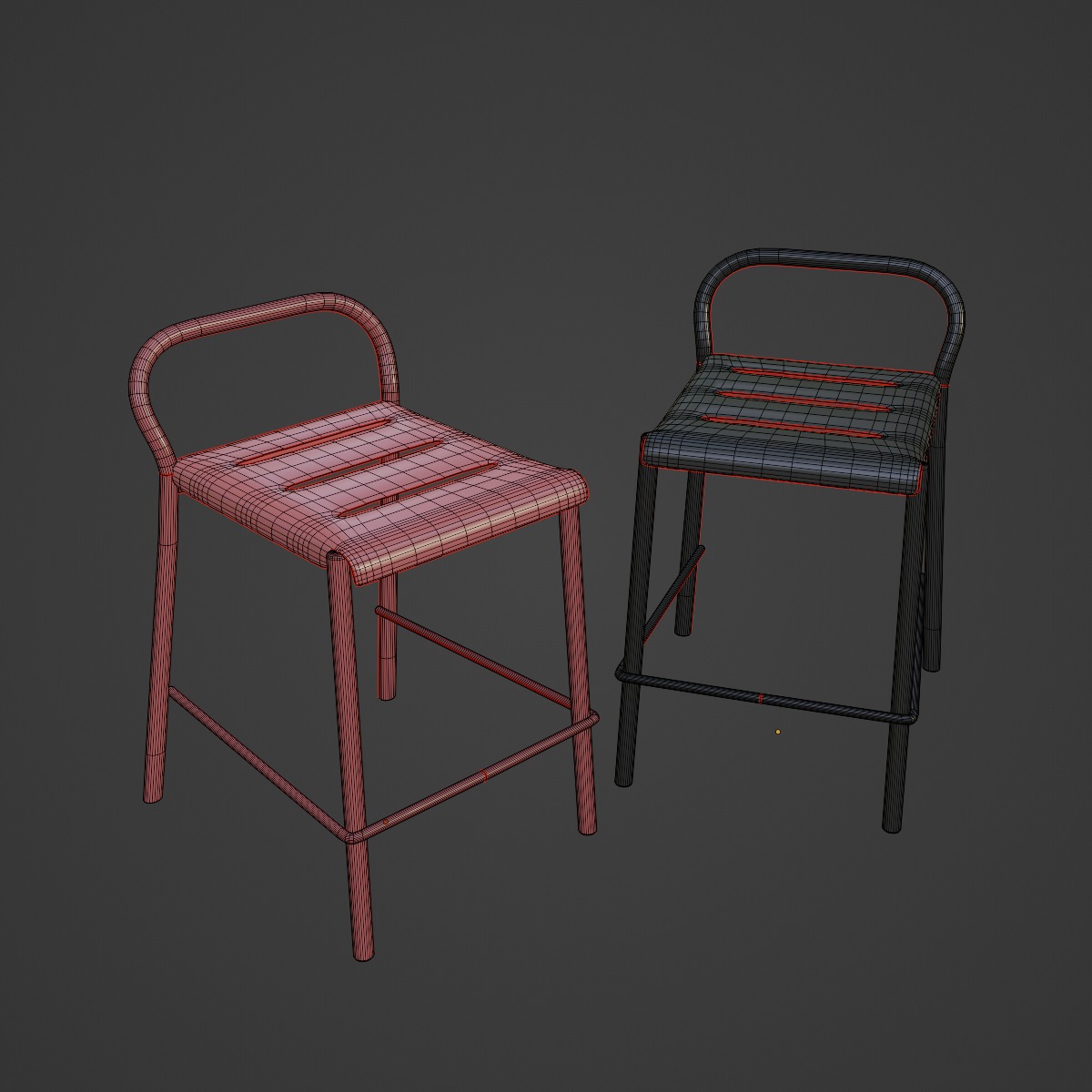 Modern Stool B 03 3D model_7