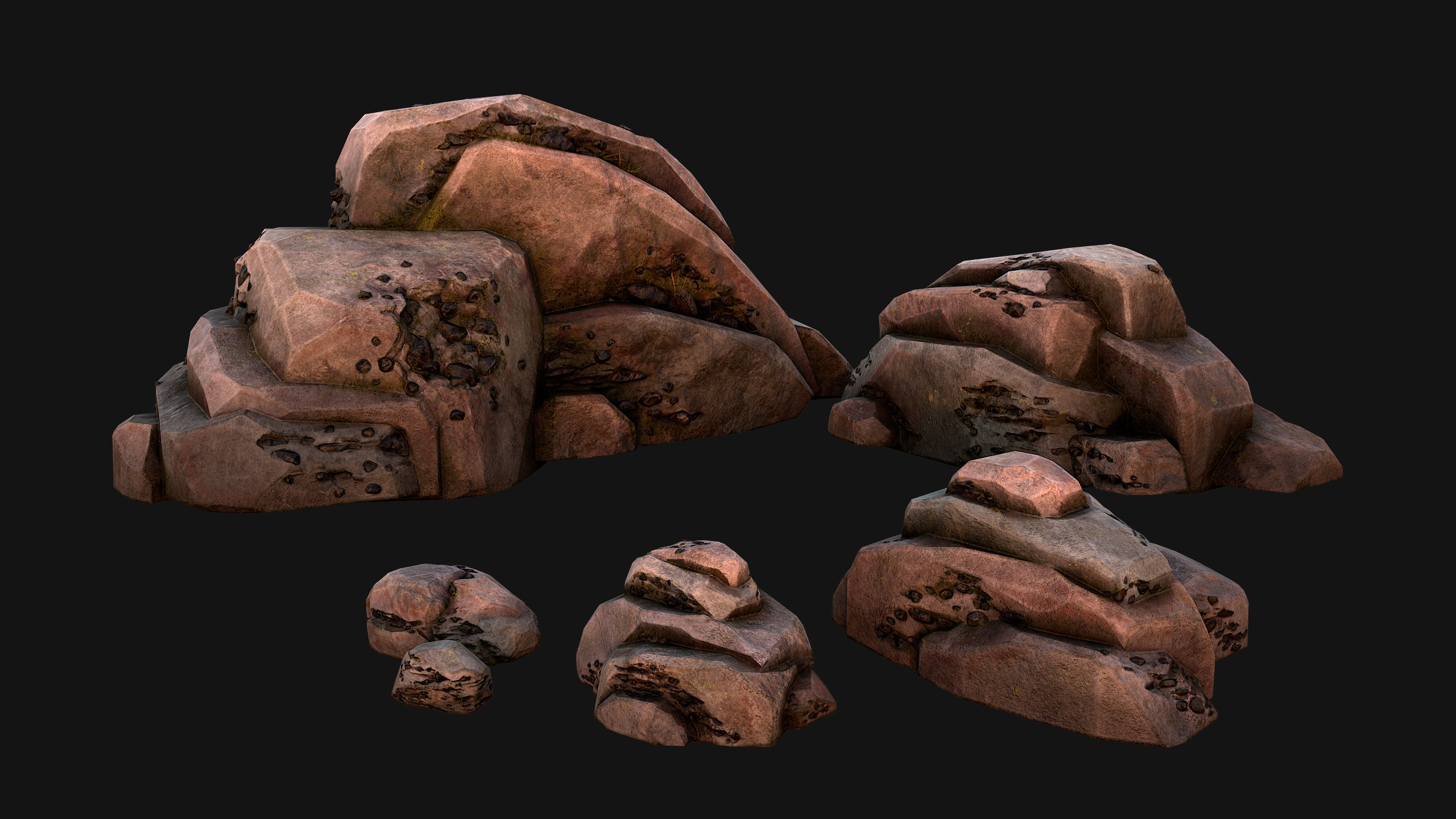 Coal Deposits Ore Industrial Resources Low-poly 3D model_11