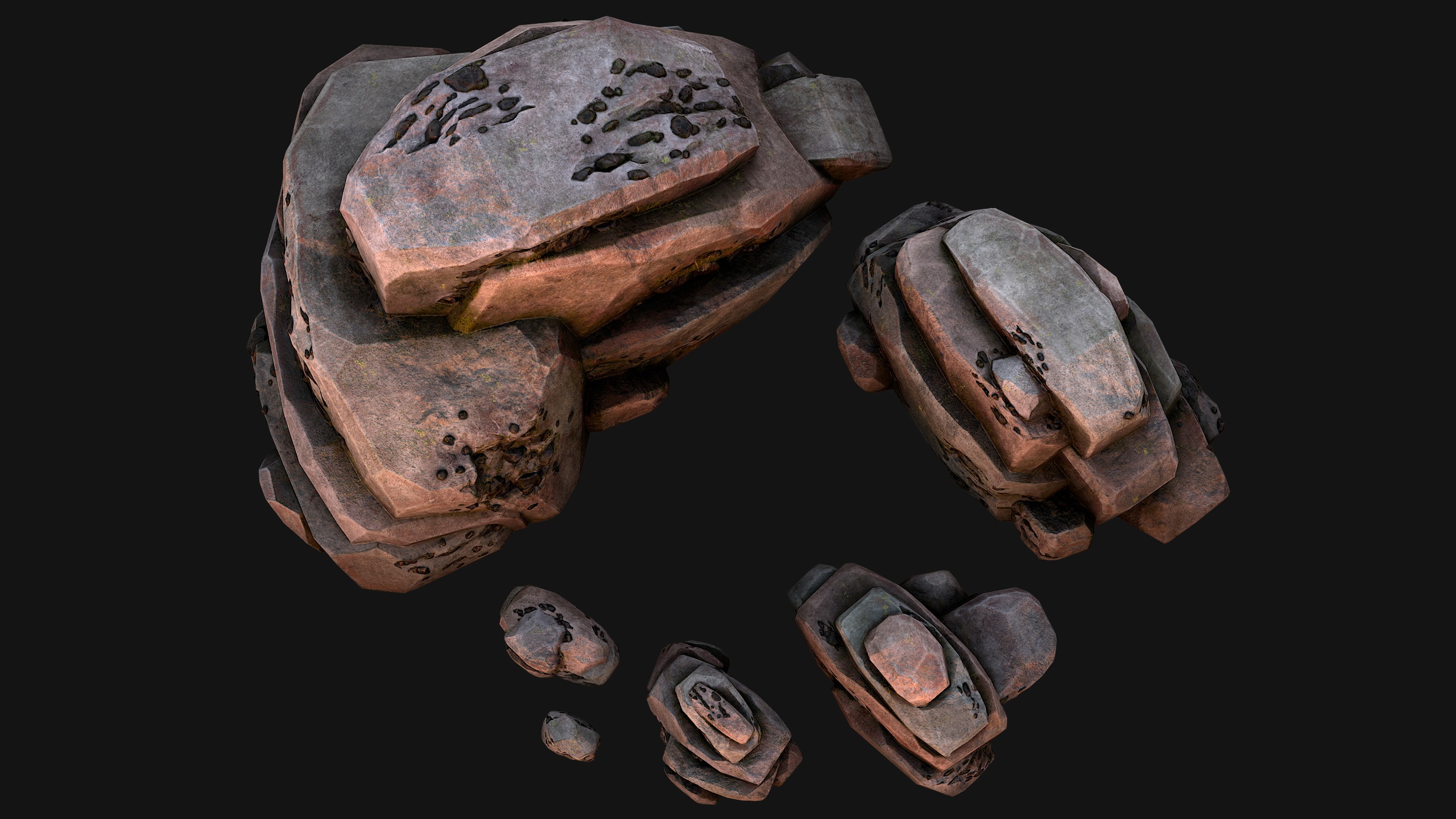 Coal Deposits Ore Industrial Resources Low-poly 3D model_10