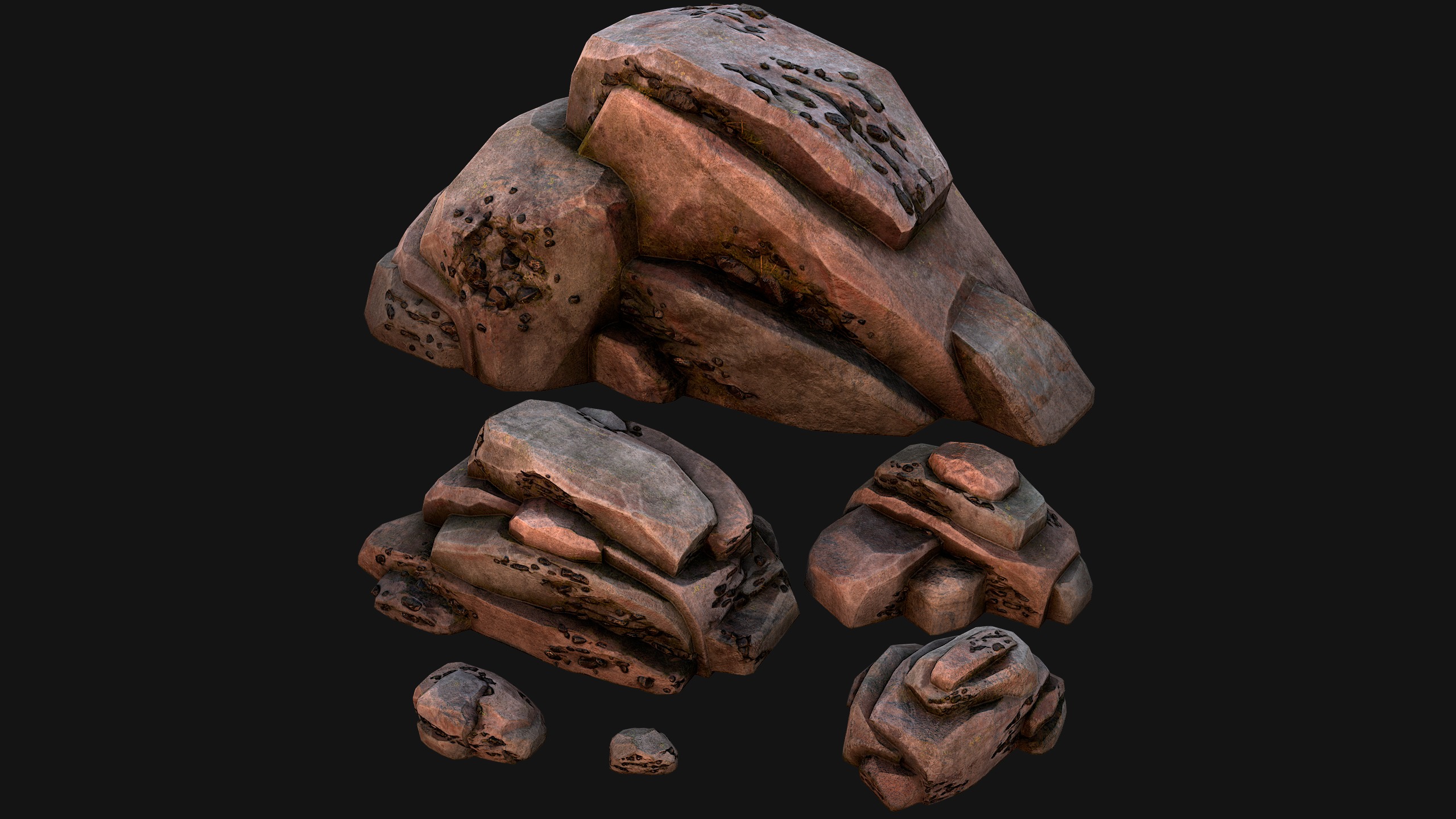 Coal Deposits Ore Industrial Resources Low-poly 3D model_8