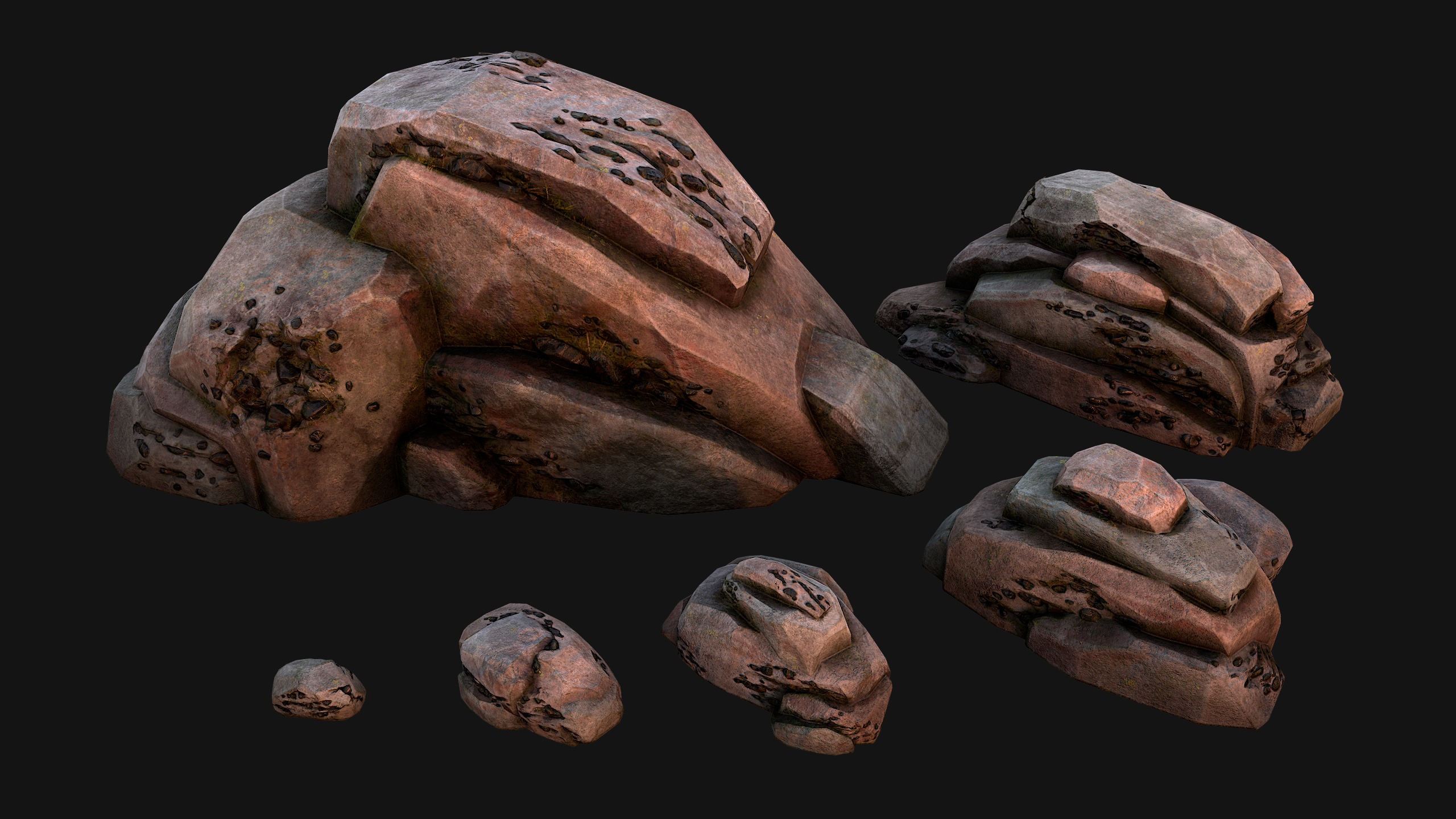 Coal Deposits Ore Industrial Resources Low-poly 3D model_7