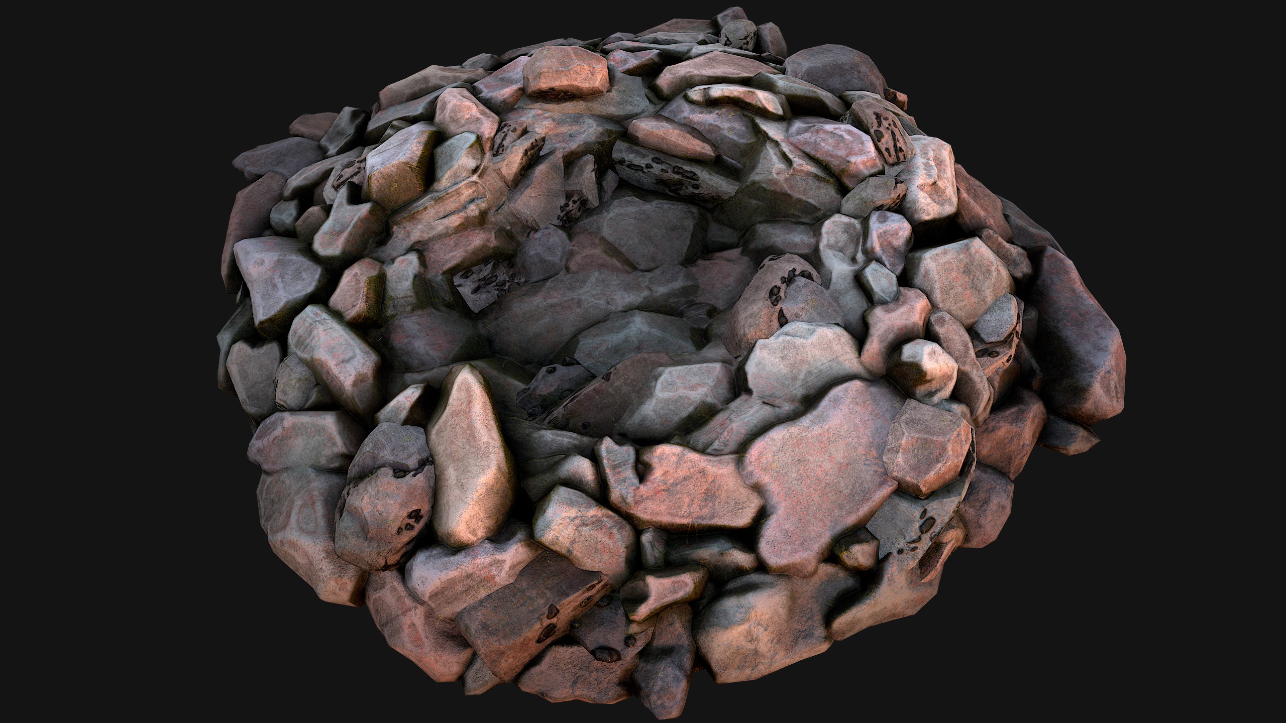 Coal Deposits Ore Industrial Resources Low-poly 3D model_34