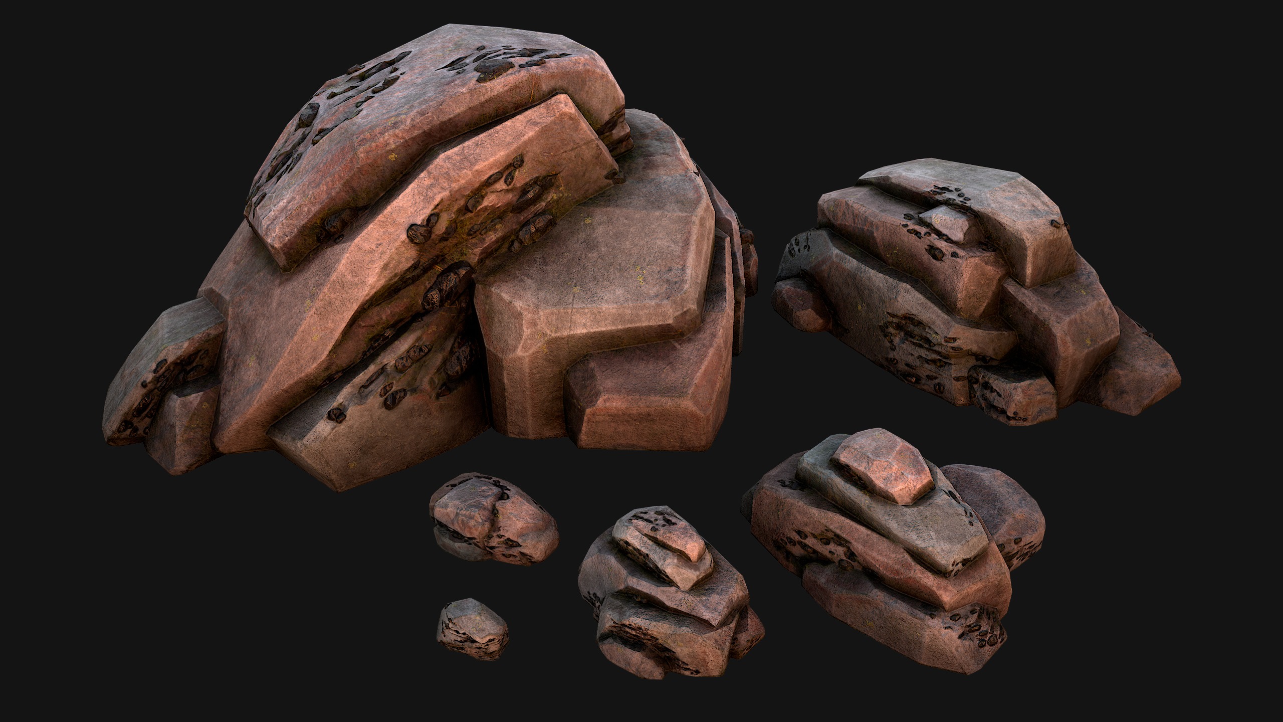 Coal Deposits Ore Industrial Resources Low-poly 3D model_9