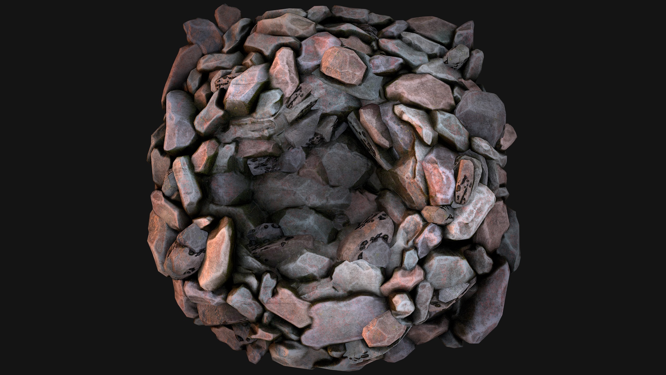 Coal Deposits Ore Industrial Resources Low-poly 3D model_29